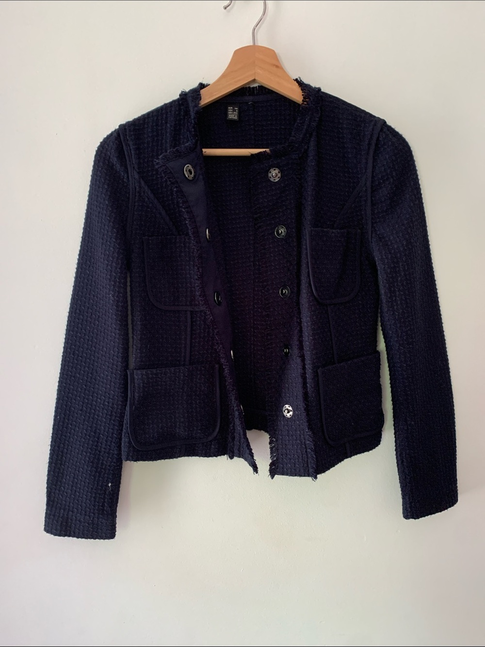 Classic Navy Tweed Women's Jacket